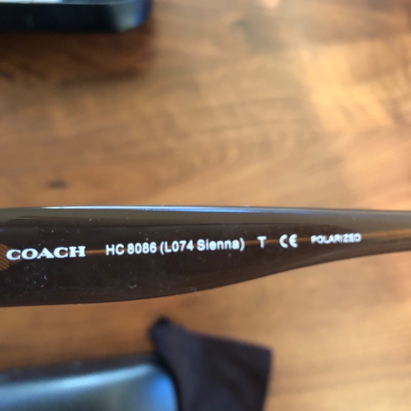 Coach Polarized Brown Horn sunglasses - Picture 3 of 7